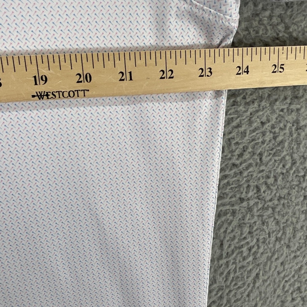 Johnnie-O Polo Shirt Mens L White Skyline Embroidered UV Protection Golf Walking - Picture 6 of 9
